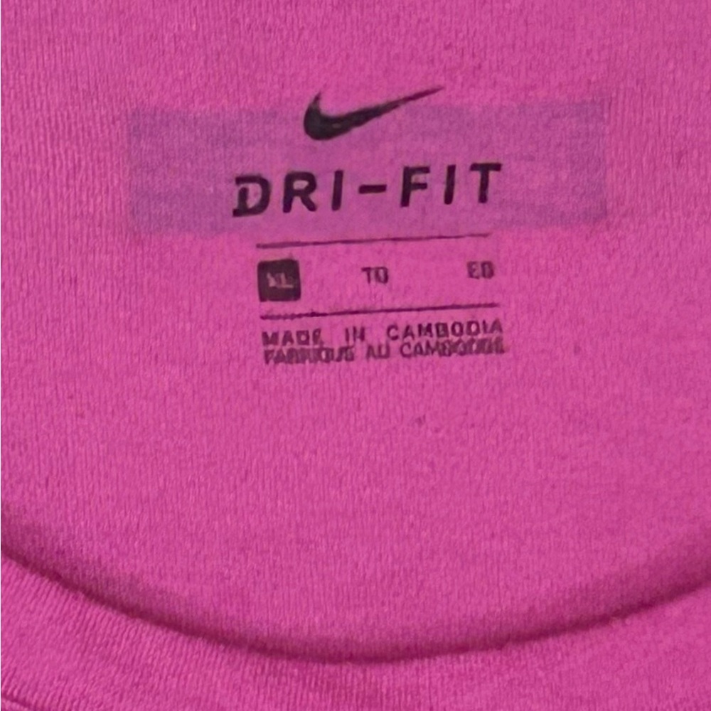 Nike Dri-Fit Pink Cropped Pocket Tee Just Do It T-Shirt Women’s XL - Picture 4 of 7